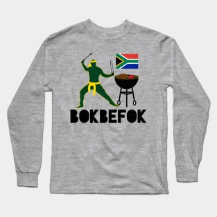 Bokbefok Braai Ninja Bok Rugby Supporter Long Sleeve T-Shirt